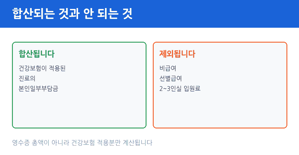 본인부담상한제 합산되는 건강보험 본인부담금과 제외되는 비급여 선별급여 2~3인실