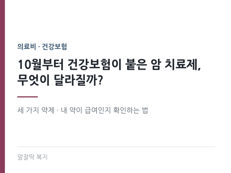 내 암 치료제는 건강보험이 될까